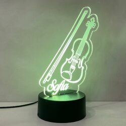 Lampada Violino con Scritta Personalizzata Regplex Base LED RGB - immagine 3