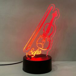 Lampada Violino con Scritta Personalizzata Regplex Base LED RGB - immagine 4