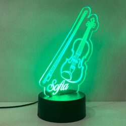 Lampada Violino con Scritta Personalizzata Regplex Base LED RGB - immagine 5