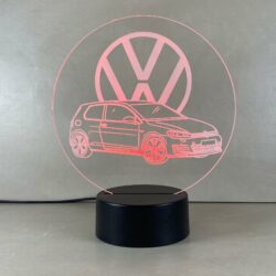 Lampada Volkwagen Golf con Scritta Personalizzata Regplex Base LED RGB - immagine 3