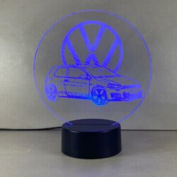 Lampada Volkwagen Golf con Scritta Personalizzata Regplex Base LED RGB