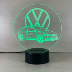 Lampada Volkwagen Golf con Scritta Personalizzata Regplex Base LED RGB - immagine 4
