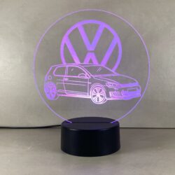 Lampada Volkwagen Golf con Scritta Personalizzata Regplex Base LED RGB - immagine 6