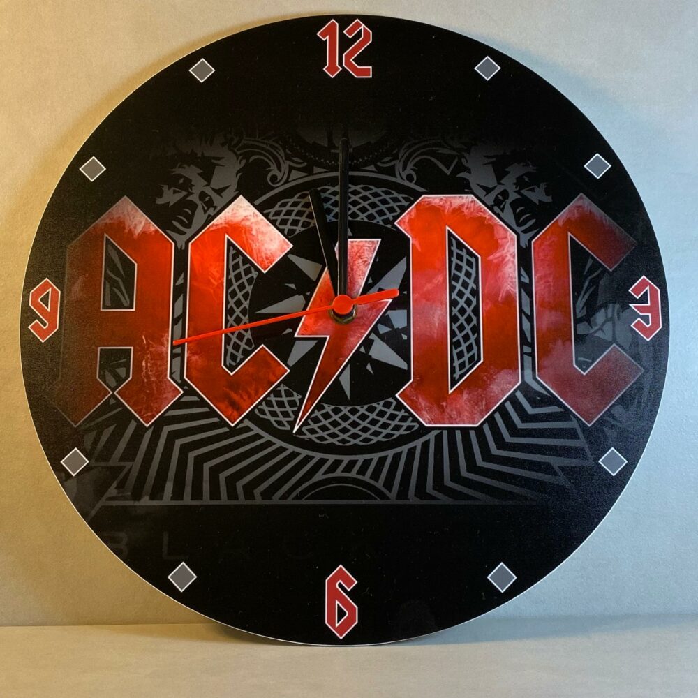 Orologio da parete in Plexiglas AC/DC album Black Ice Regplex tema Rock Band - immagine 4