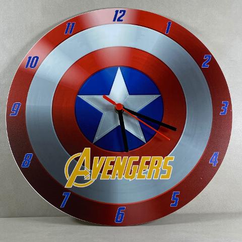 Orologio da parete in Plexiglas Captain America's shield Regplex tema Marvel
