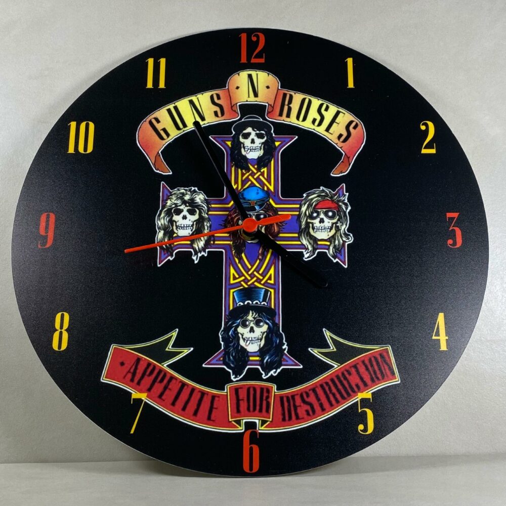 Orologio da parete in Plexiglas Guns N' Roses AFD Regplex tema Rock Band - immagine 5