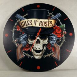 Orologio da parete in Plexiglas Guns N' Roses Skull Regplex tema Rock Band - immagine 4