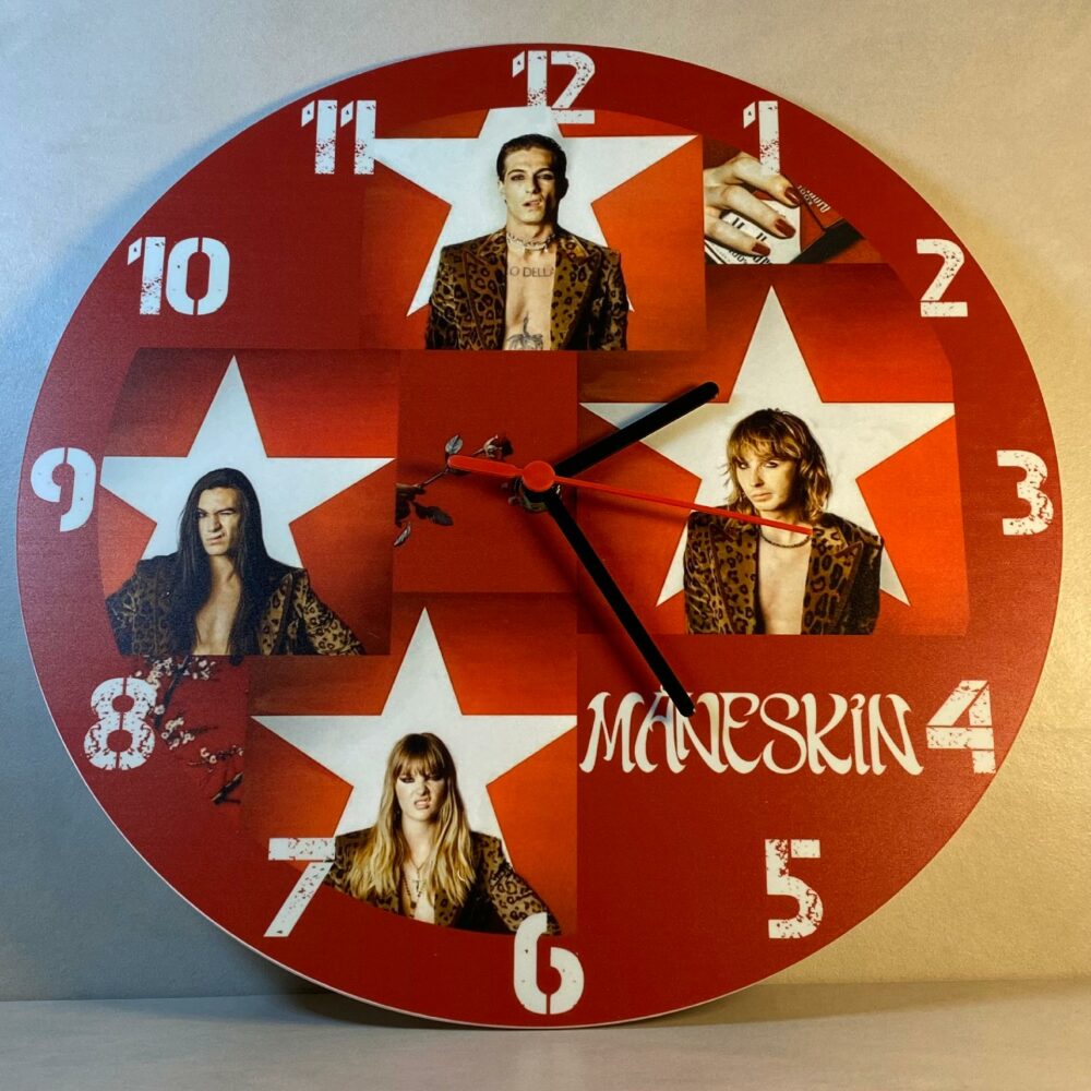 Orologio da parete in Plexiglas Maneskin Regplex tema Rock Band - immagine 3