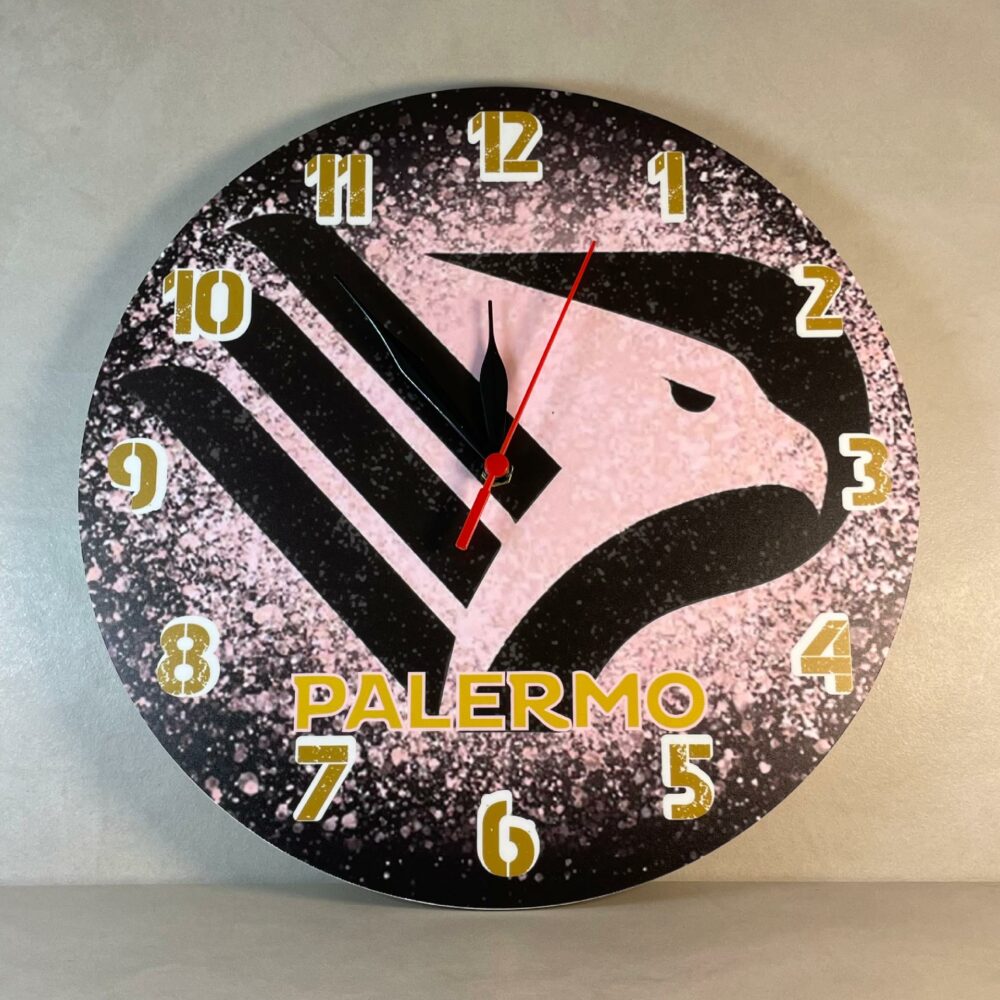 Orologio da parete in Plexiglas Palermo Regplex tema Squadre Calcio - immagine 4