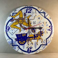 Orologio da parete in Plexiglas Regplex con Trinacria e Carretto Siciliano - immagine 3