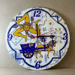 Orologio da parete in Plexiglas Regplex con Trinacria e Carretto Siciliano