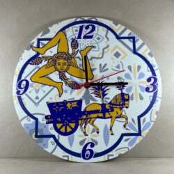 Orologio da parete in Plexiglas Regplex con Trinacria e Carretto Siciliano - immagine 4