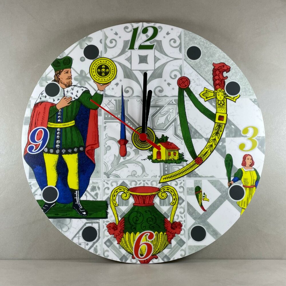 Orologio da parete in Plexiglas Regplex tema Carte Siciliane - immagine 2
