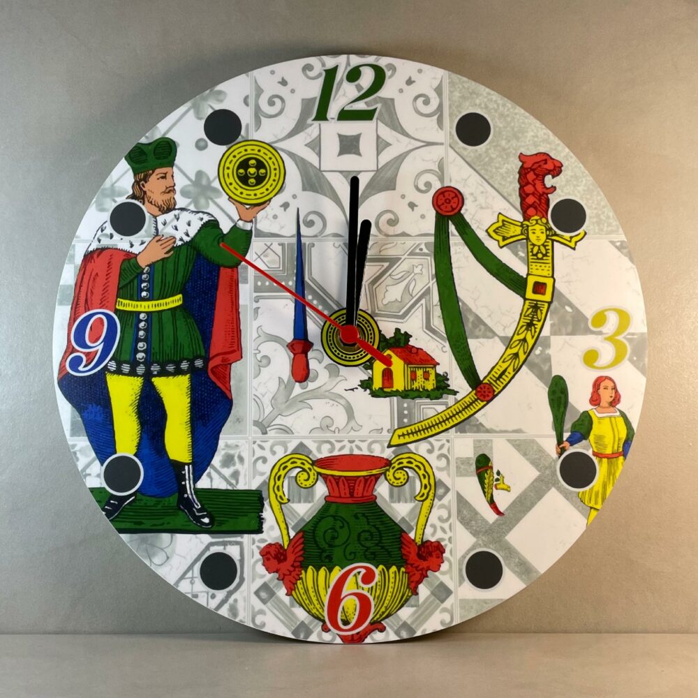 Orologio da parete in Plexiglas Regplex tema Carte Siciliane - immagine 3