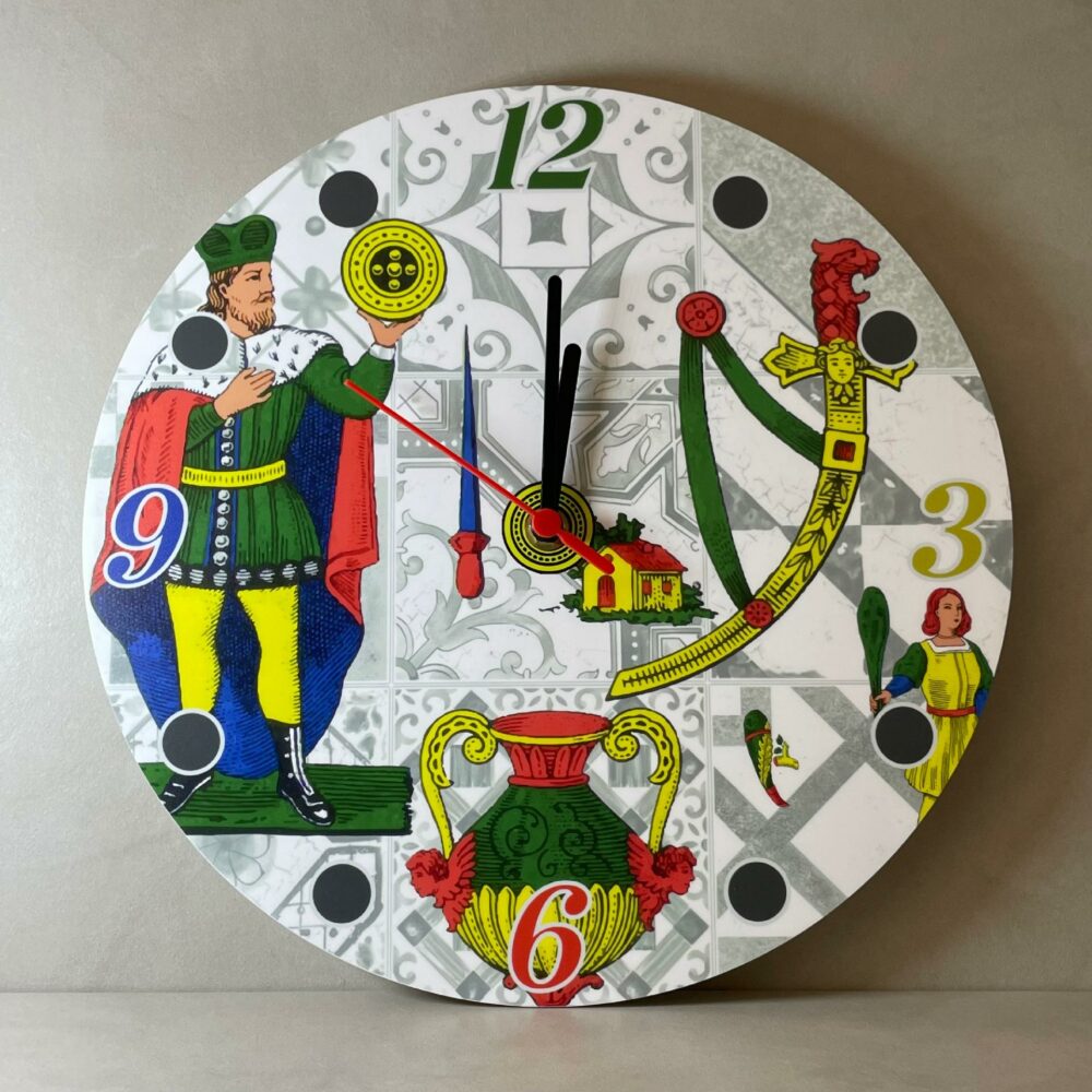 Orologio da parete in Plexiglas Regplex tema Carte Siciliane - immagine 4