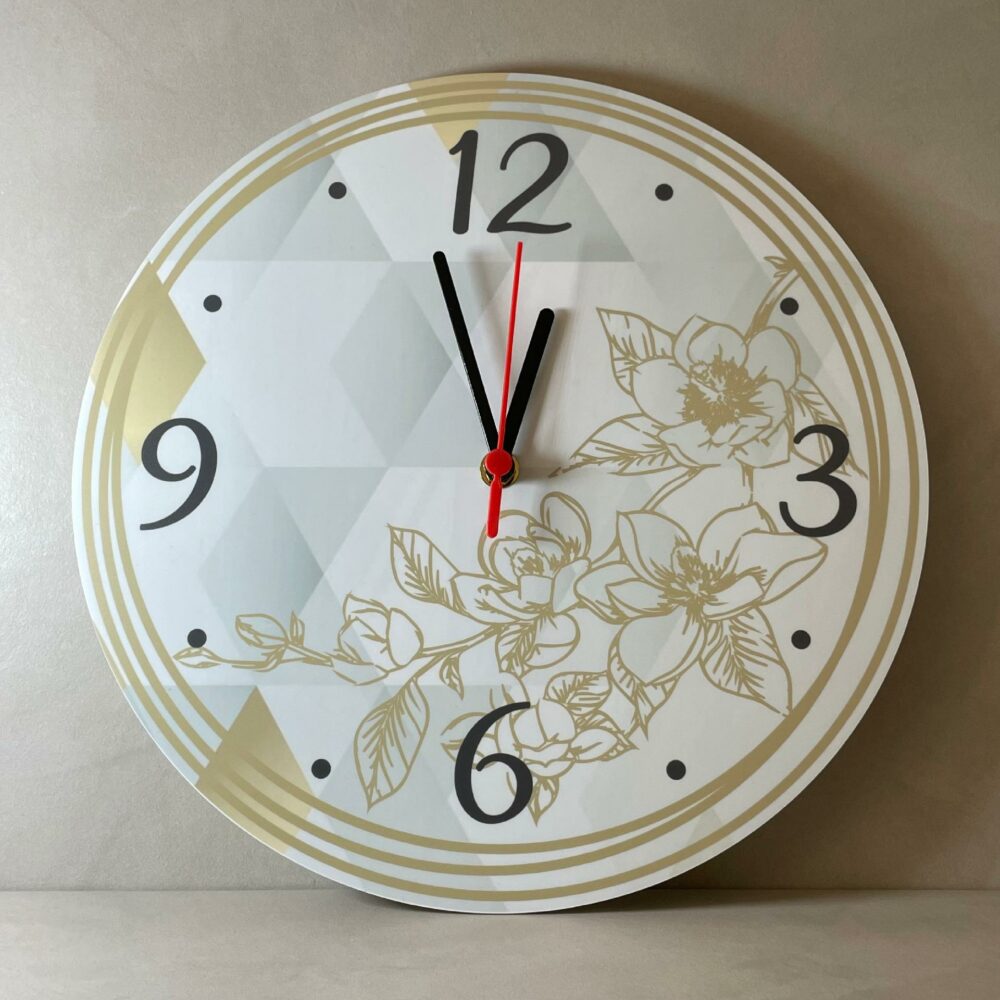 Orologio da parete in Plexiglas Regplex tema Floreale Gold - immagine 2