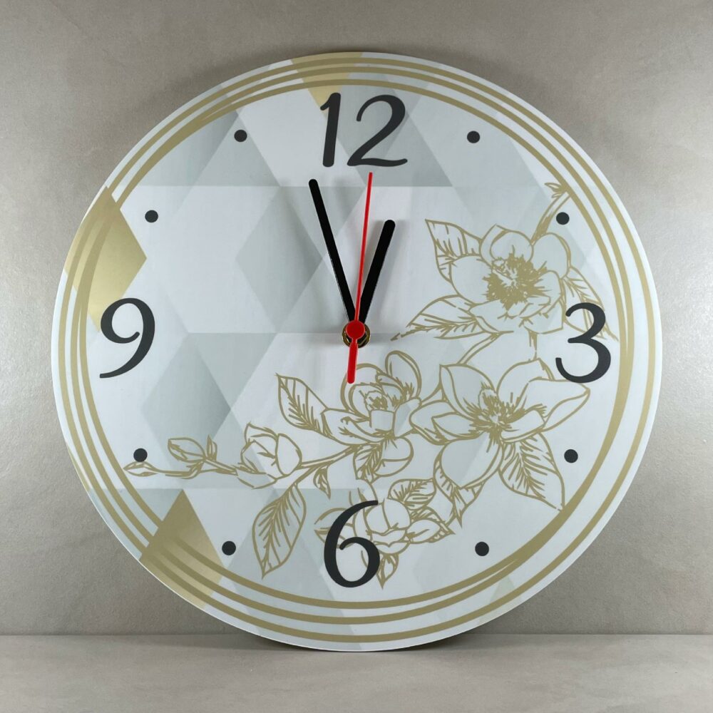 Orologio da parete in Plexiglas Regplex tema Floreale Gold - immagine 3