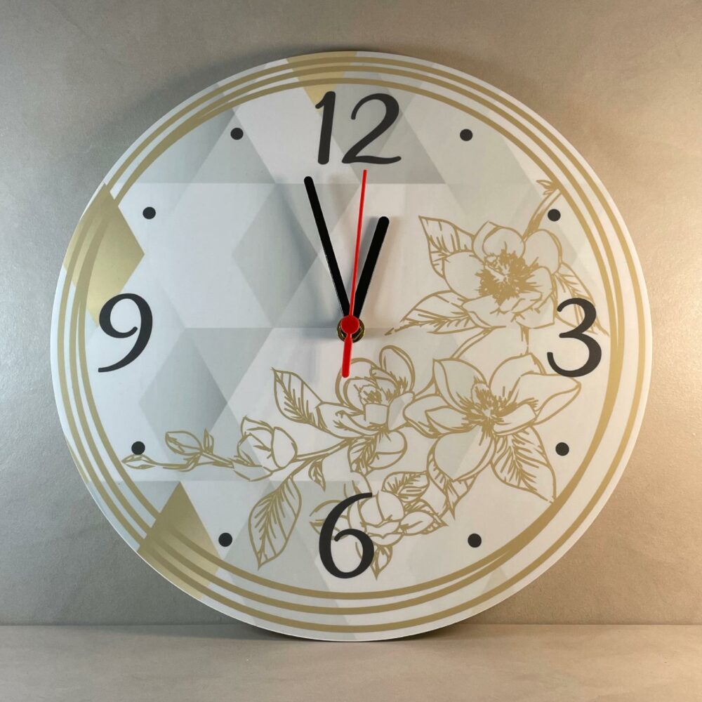 Orologio da parete in Plexiglas Regplex tema Floreale Gold - immagine 4