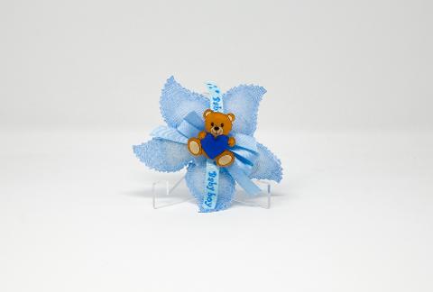 Orsetto Blu in Plexiglas in versione accessorio per Bomboniera Regplex Personalizzabile