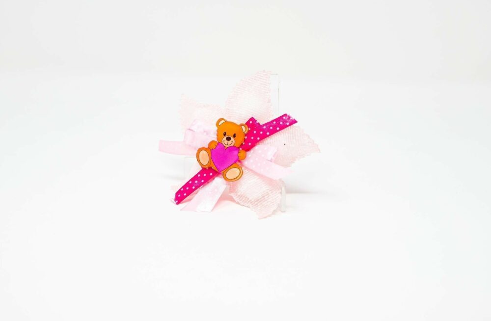 Orsetto Rosa in Plexiglas in versione accessorio per Bomboniera Regplex Personalizzabile - immagine 3