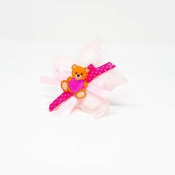 Orsetto Rosa in Plexiglas in versione accessorio per Bomboniera Regplex Personalizzabile - immagine 3