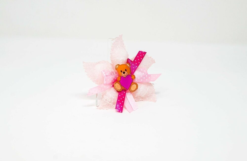 Orsetto Rosa in Plexiglas in versione accessorio per Bomboniera Regplex Personalizzabile - immagine 4