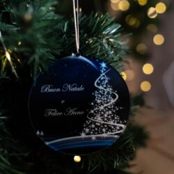 Pallina di Natale blu - Buon Natale e Felice Anno - Regplex in Plexiglas PN-24 - immagine 2