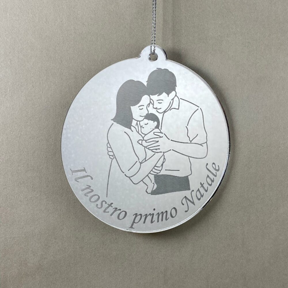 Pallina di Natale con incisione Famiglia Regplex in Plexiglas PN-53 - immagine 3