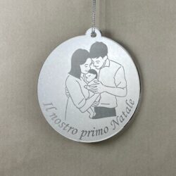 Pallina di Natale con incisione Famiglia Regplex in Plexiglas PN-53 - immagine 3