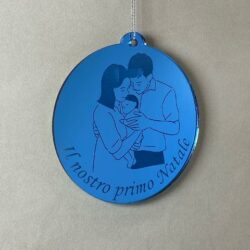 Pallina di Natale con incisione Famiglia Regplex in Plexiglas PN-53