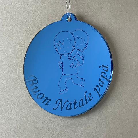 Pallina di Natale con incisione Famiglia Regplex in Plexiglas PN-55