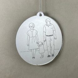 Pallina di Natale con incisione Famiglia Regplex in Plexiglas PN-56