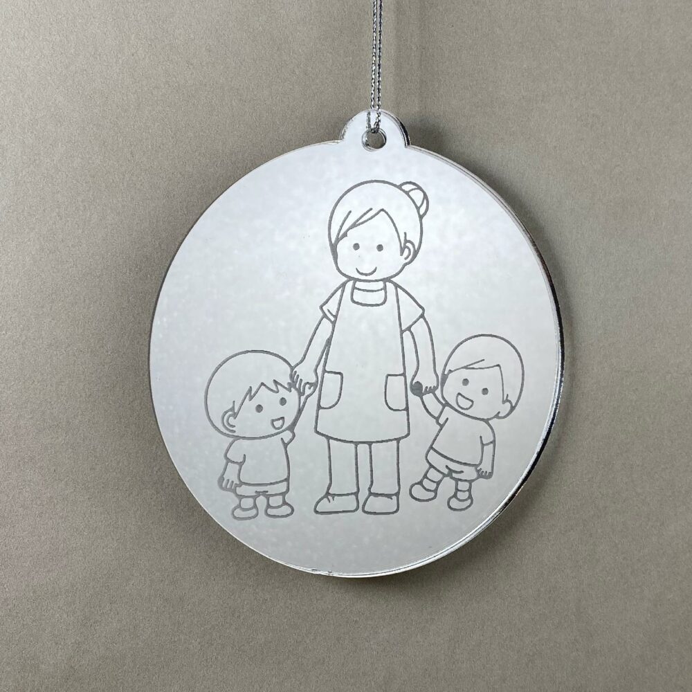 Pallina di Natale con incisione Famiglia Regplex in Plexiglas PN-57 - immagine 3