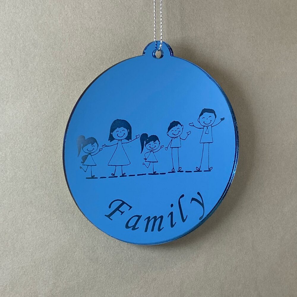 Pallina di Natale con incisione Famiglia Regplex in Plexiglas PN-58 - immagine 2