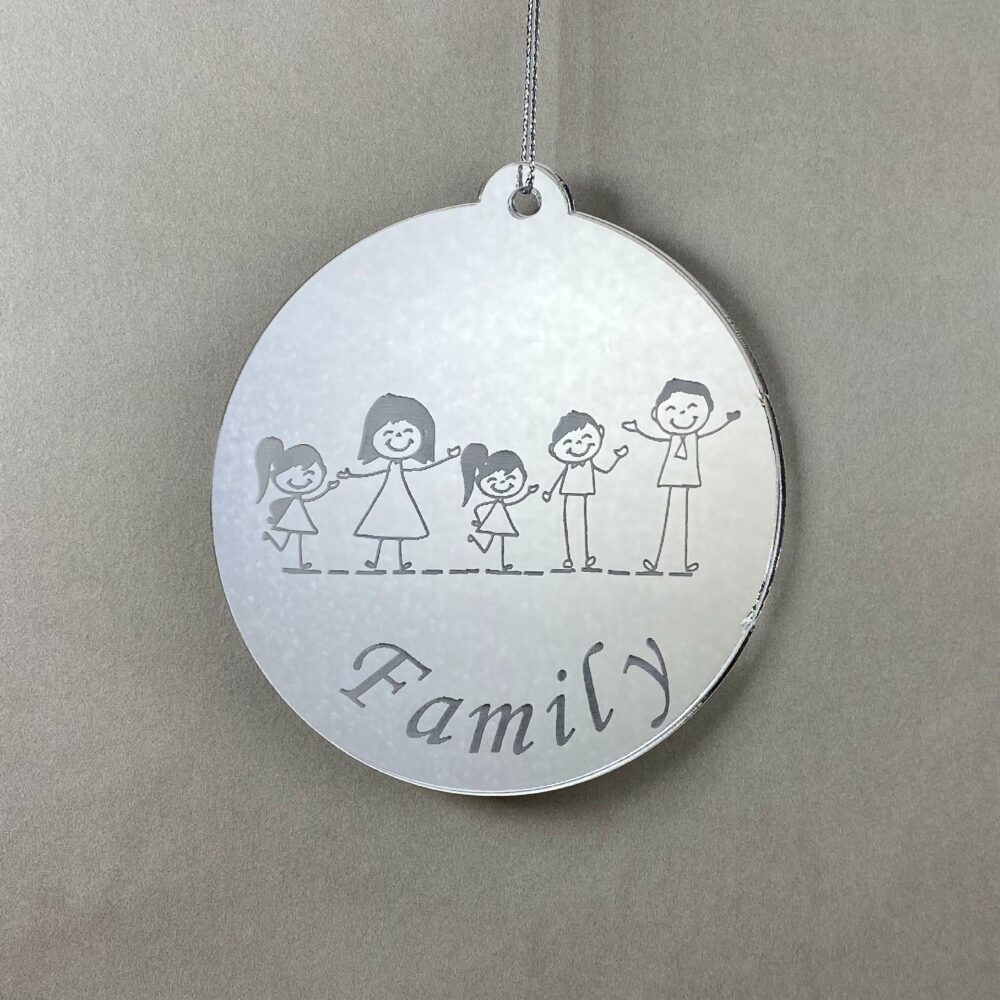 Pallina di Natale con incisione Famiglia Regplex in Plexiglas PN-58 - immagine 3