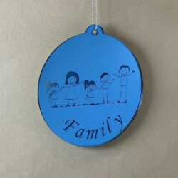 Pallina di Natale con incisione Famiglia Regplex in Plexiglas PN-58