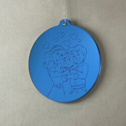 Pallina di Natale con incisione Famiglia Regplex in Plexiglas PN-59