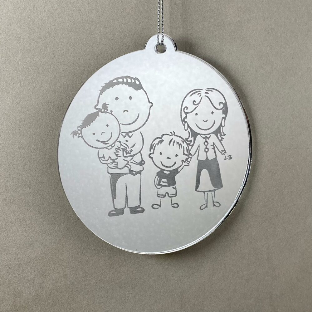 Pallina di Natale con incisione Famiglia Regplex in Plexiglas PN-60 - immagine 2