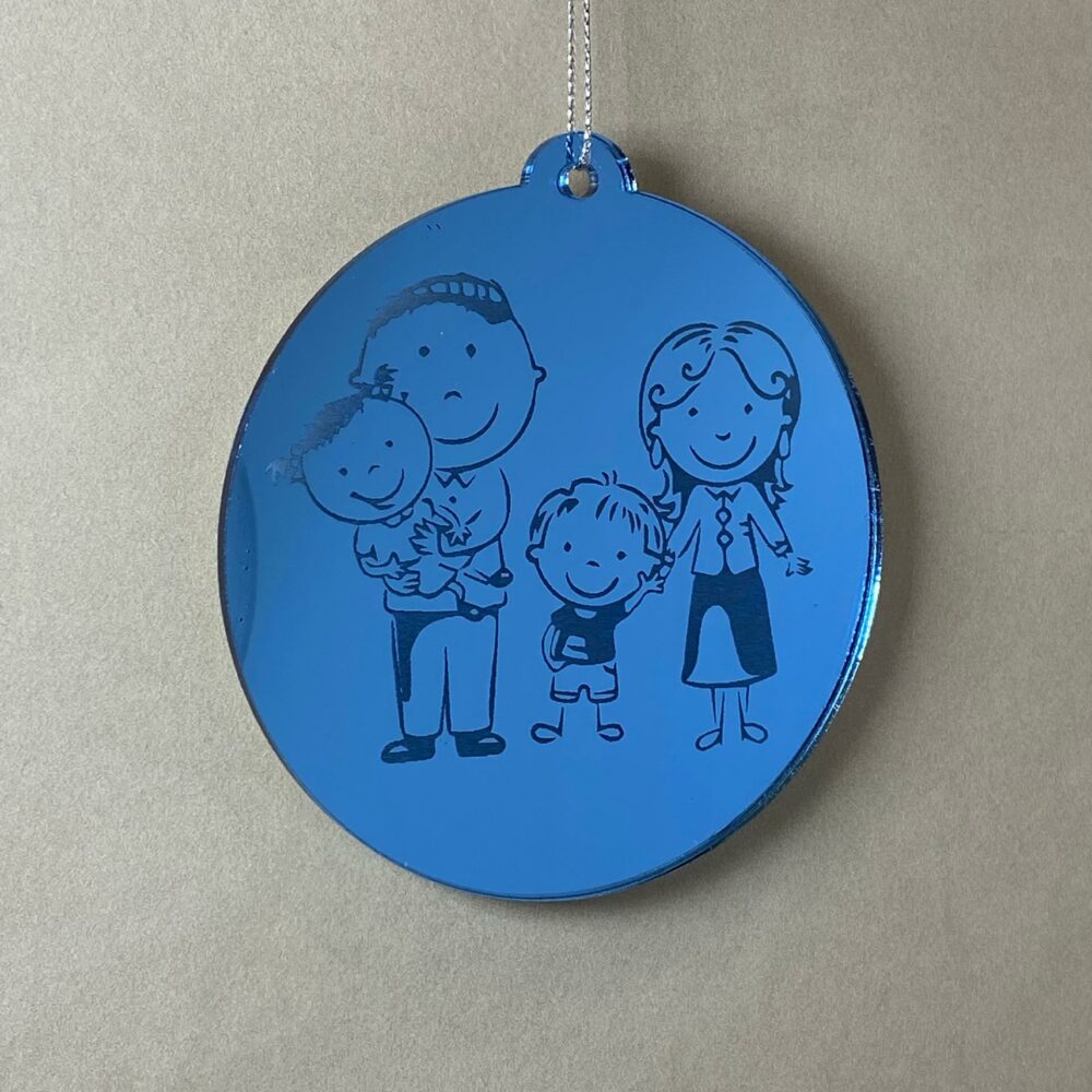 Pallina di Natale con incisione Famiglia Regplex in Plexiglas PN-60 - immagine 3