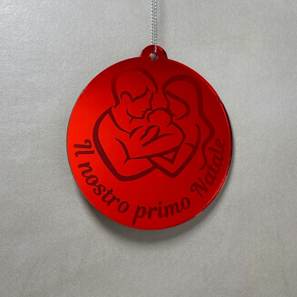 Pallina di Natale con incisione Famiglia Regplex in Plexiglas PN-61 - immagine 2