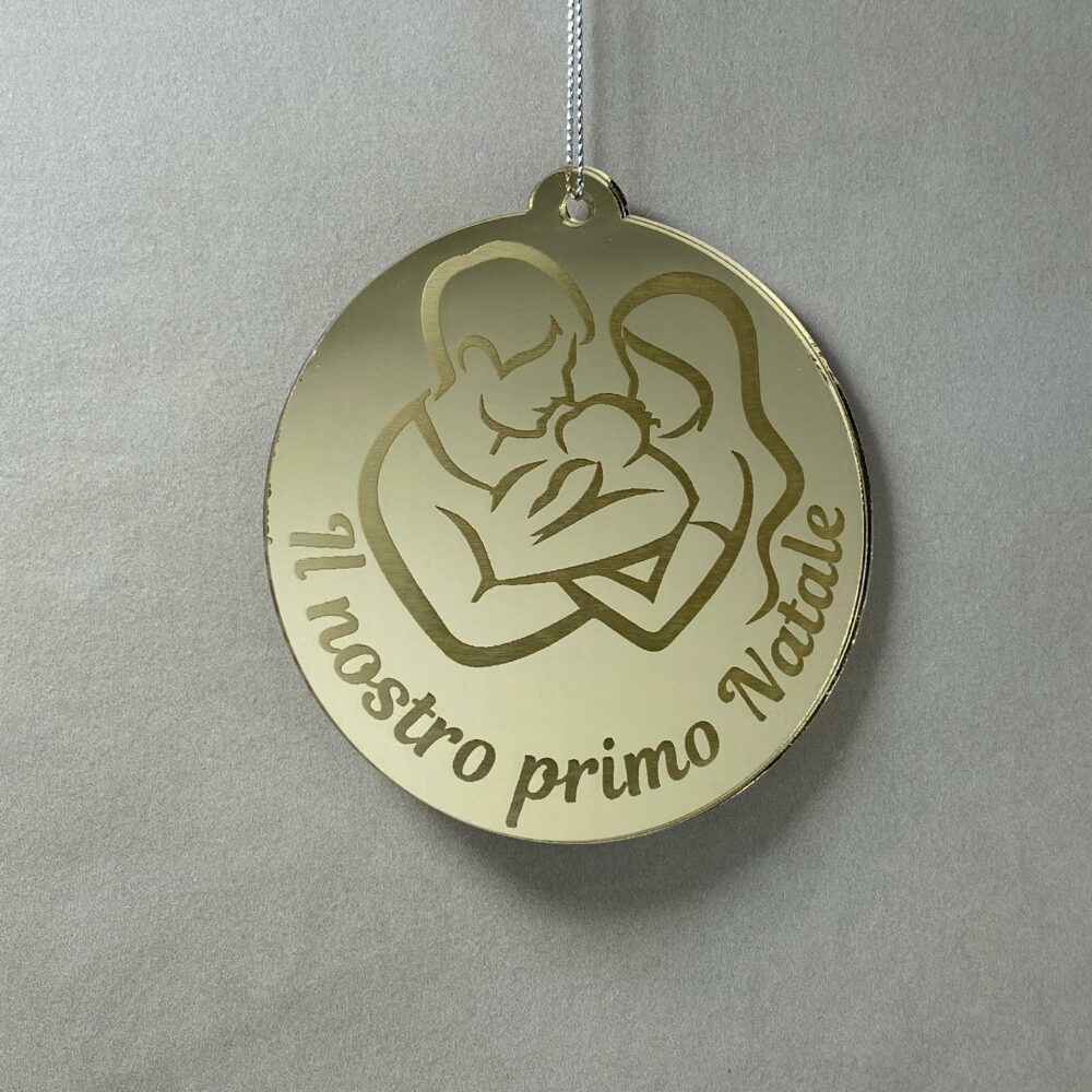 Pallina di Natale con incisione Famiglia Regplex in Plexiglas PN-61 - immagine 3