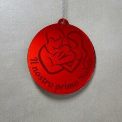 Pallina di Natale con incisione Famiglia Regplex in Plexiglas PN-61