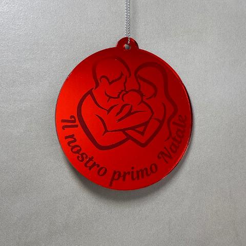Pallina di Natale con incisione Famiglia Regplex in Plexiglas PN-61