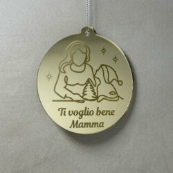 Pallina di Natale con incisione Famiglia Regplex in Plexiglas PN-71