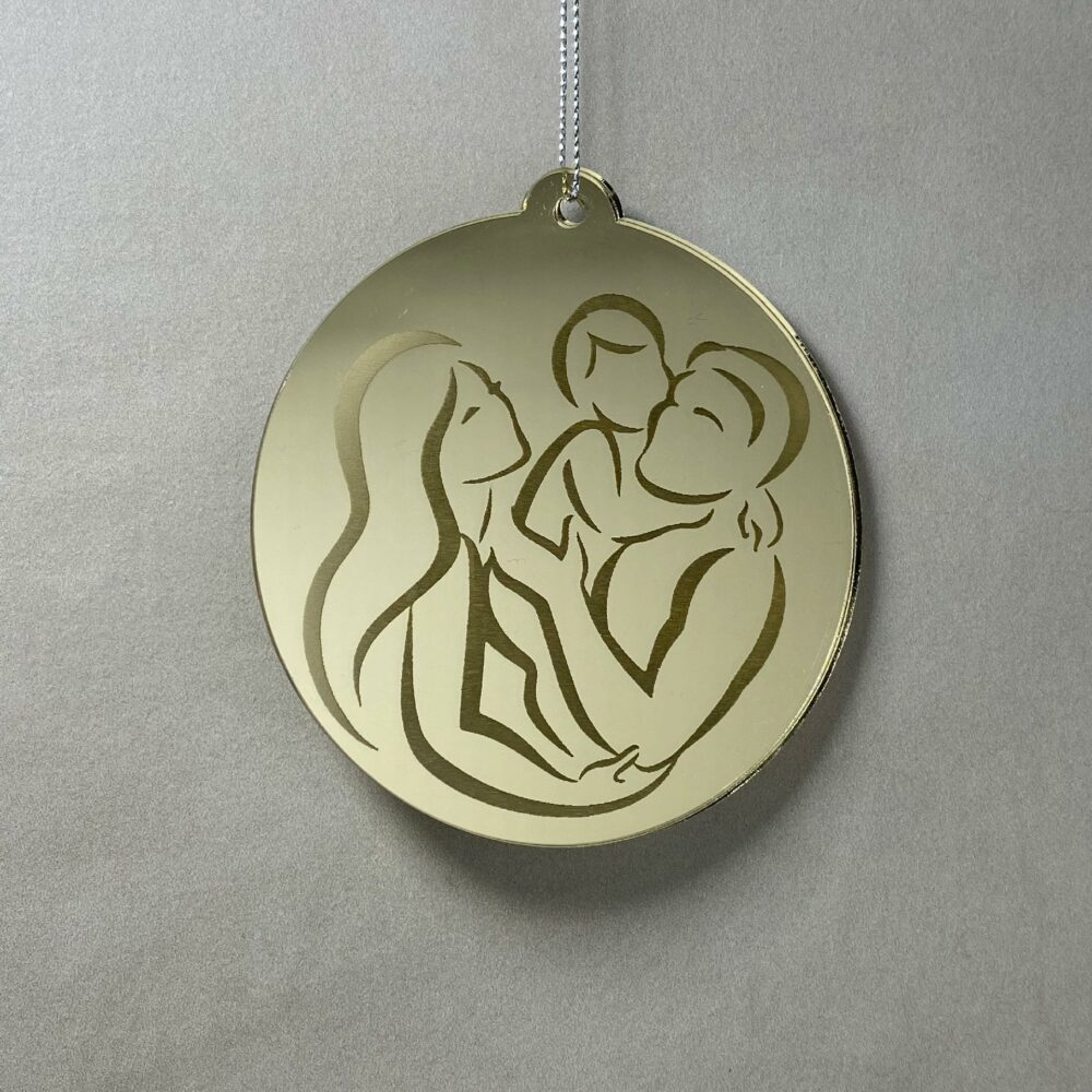 Pallina di Natale con incisione Famiglia Regplex in Plexiglas PN-73 - immagine 3
