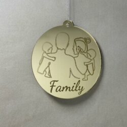 Pallina di Natale con incisione Famiglia Regplex in Plexiglas PN-74 - immagine 2