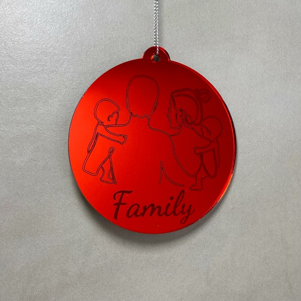 Pallina di Natale con incisione Famiglia Regplex in Plexiglas PN-74 - immagine 3