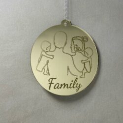 Pallina di Natale con incisione Famiglia Regplex in Plexiglas PN-74