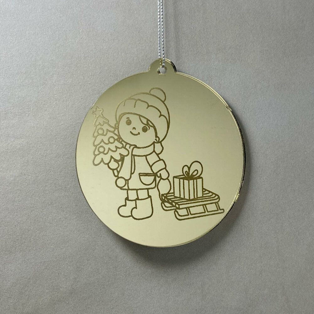 Pallina di Natale con incisione Famiglia Regplex in Plexiglas PN-76 - immagine 2