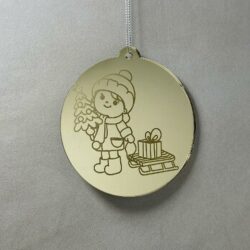 Pallina di Natale con incisione Famiglia Regplex in Plexiglas PN-76